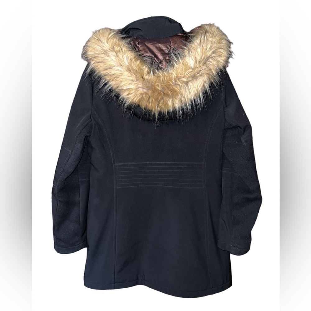 Calvin Klein Faux Fur Black Parka Jacket Women’s Small - Picture 2 of 9